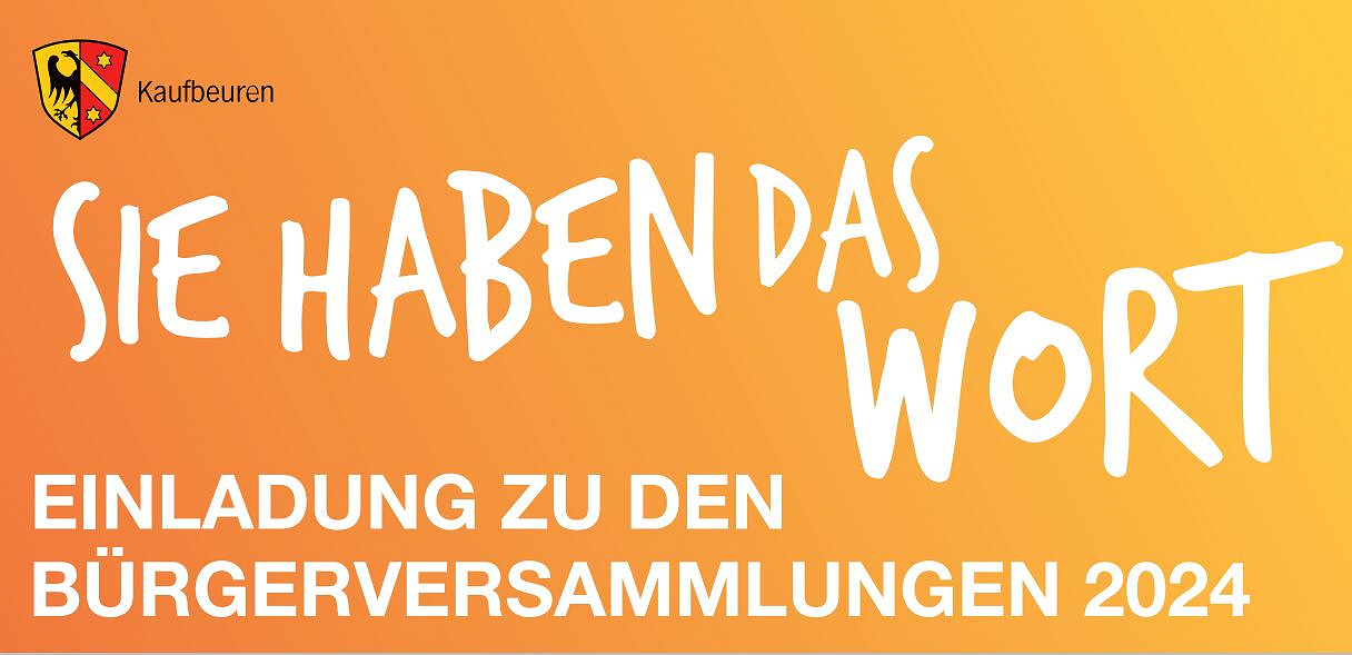 Stadt Kaufbeuren: „Bürgerversammlung Kaufbeuren“ am 24.06. 24 im Stadtsaal